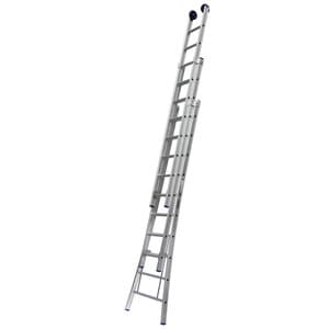 3-delige Opsteekladder met uitgebogen bomen (14 sporten) GEANODISEERD