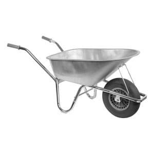 Klus/tuinkruiwagen verzinkt frame 85 L verzinkte bak met softwiel