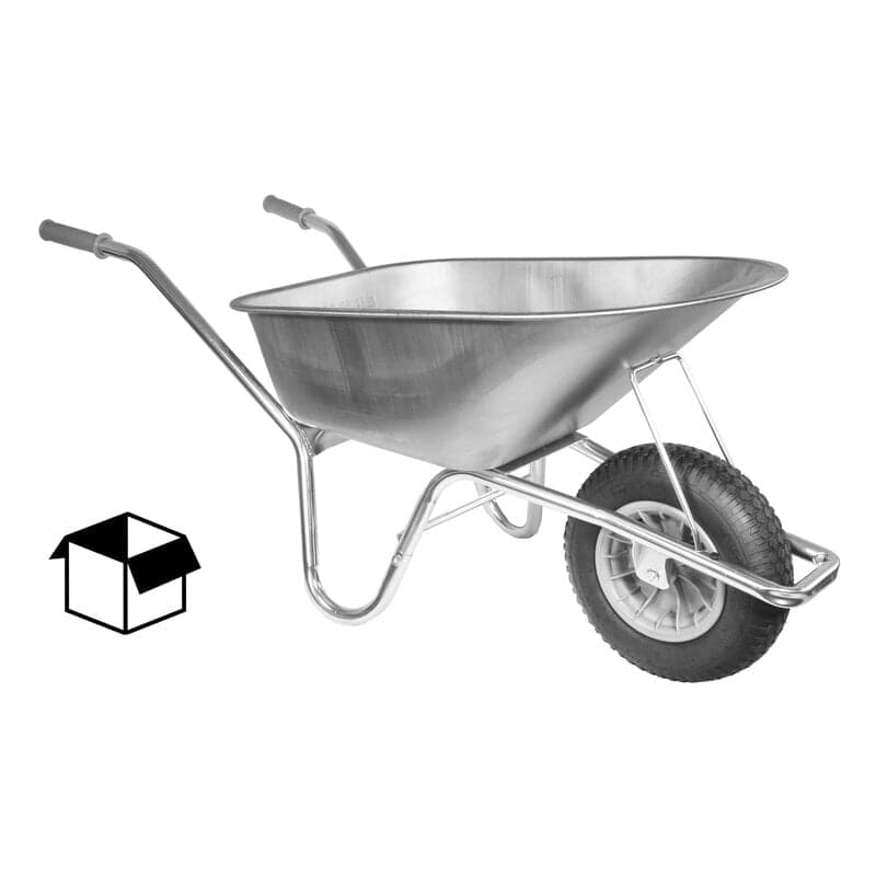 Klus/tuinkruiwagen verzinkt frame 85 L verzinkte bak DOOSVERPAKKING