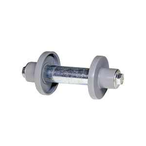 As voor kruiwagenwiel (13 cm) incl. bevestigingsbouten en beschermdoppen