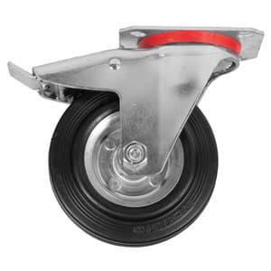 Zwenkwiel met rem massief 80 t/m 200 mm