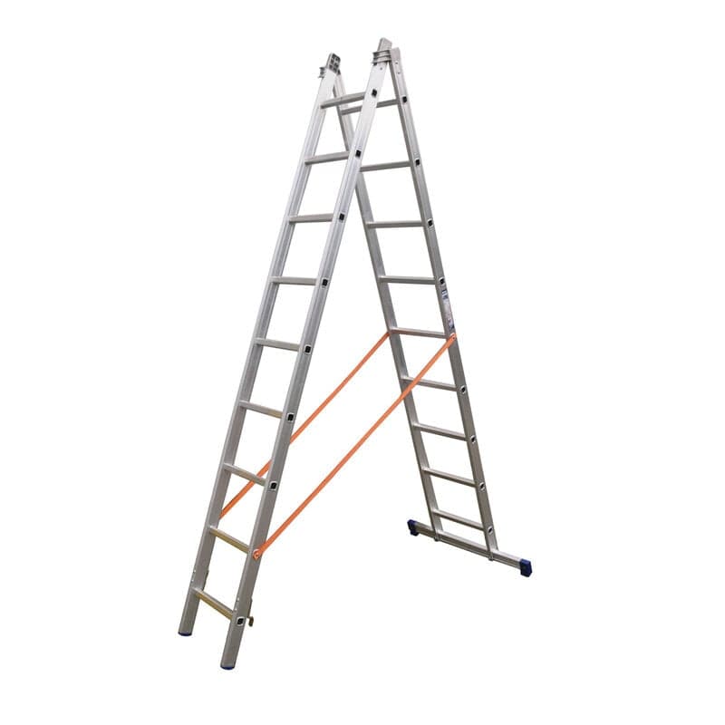 2-delige Reformladder BASIC-line met rechte bomen (9 t/m 11 sporten)