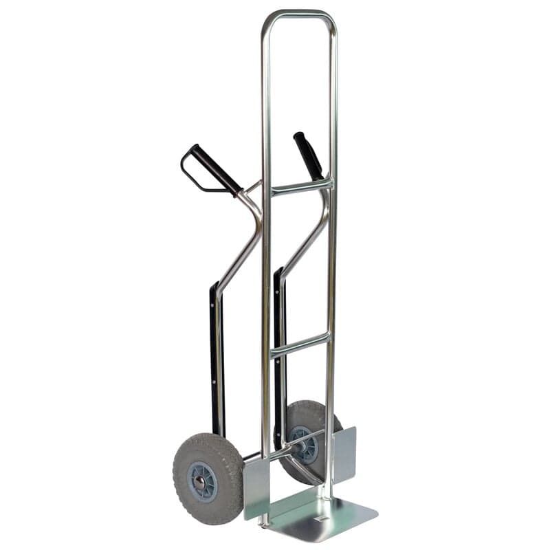 Steek krattenwagen aluminium met softwielen