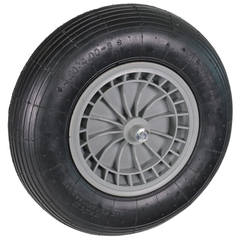 Kruiwagenwiel Basic met luchtband en kunststof velg (aslengte 13 cm)
