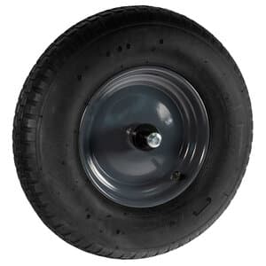 Kruiwagenwiel met luchtband en metalen velg (aslengte 13 cm) KOGELLAGERS