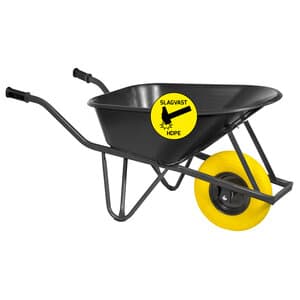 Bouwkruiwagen HDPE 85 L ovale buis met softwiel