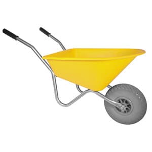 Kinderkruiwagen 35 L geel met softwiel