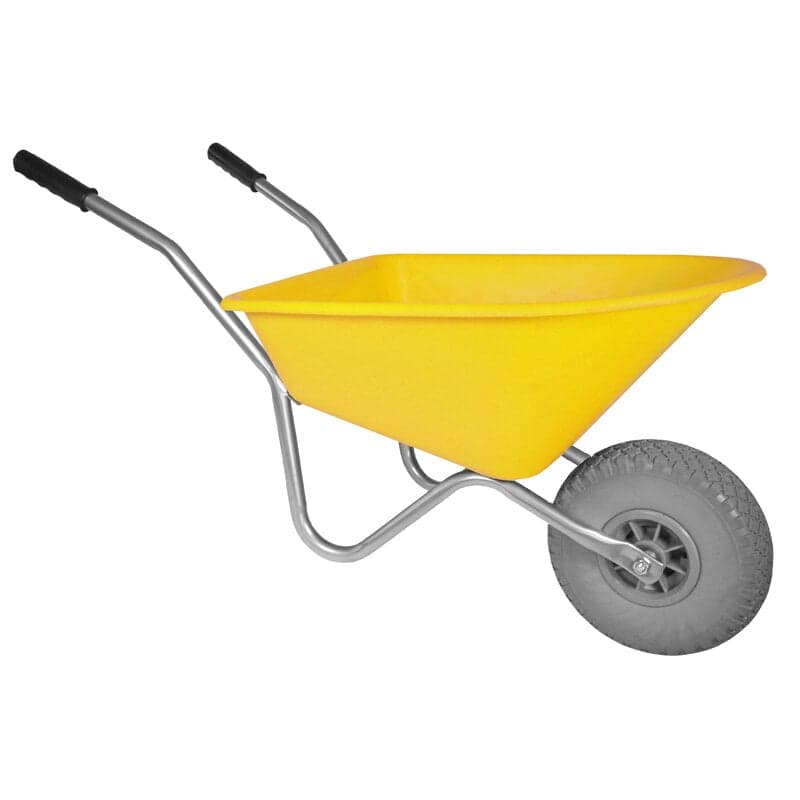 Kinderkruiwagen 35 L geel met softwiel